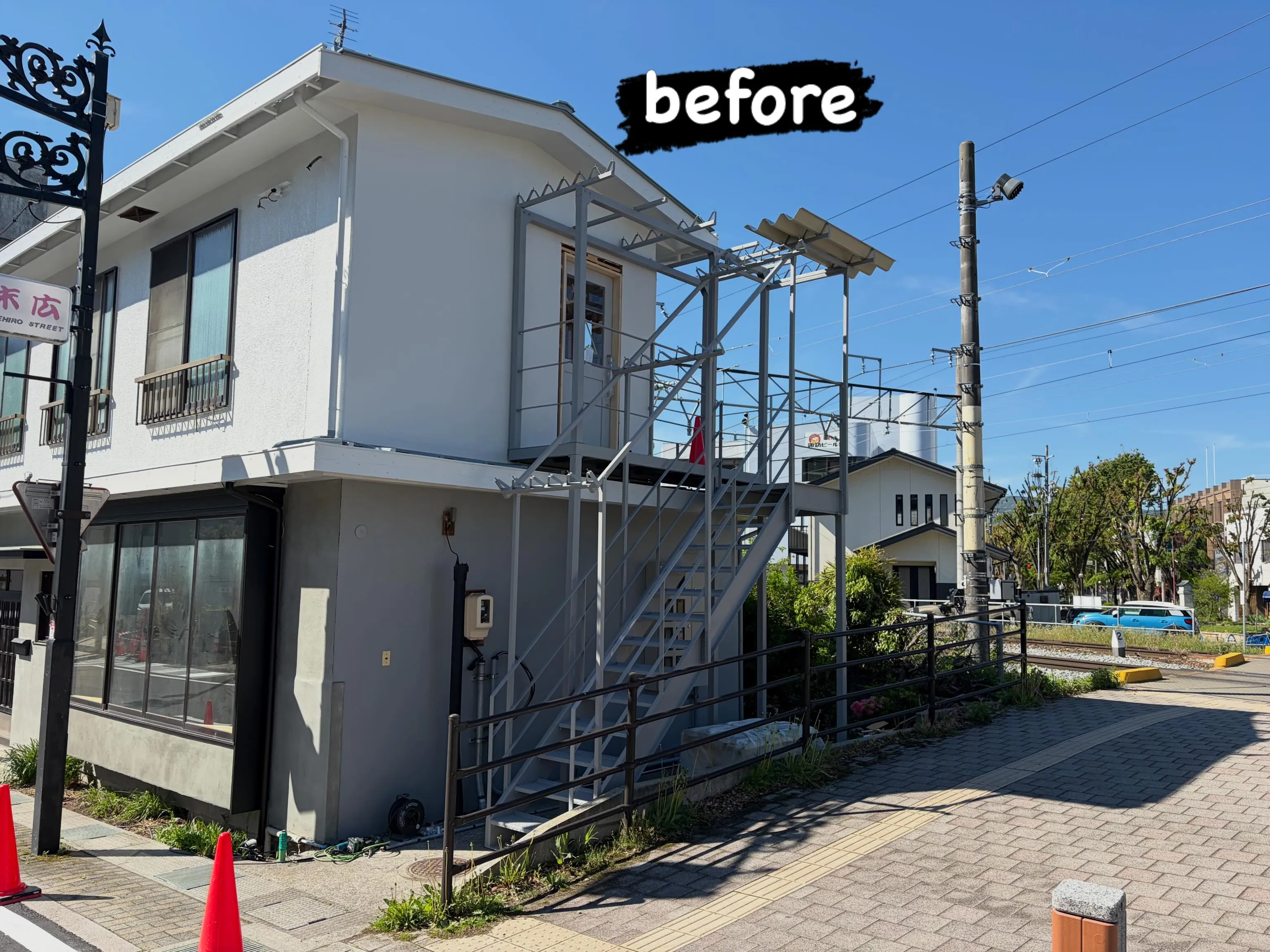 諏訪市で階段の屋根施工🌟